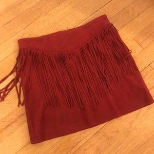 red / maroon fringe skirt!